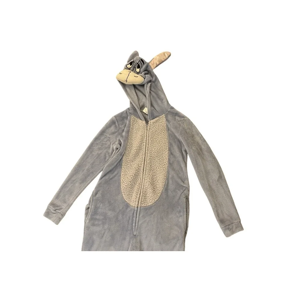 Disney Winnie The Pooh Eeyore Pajamas Womens XS Plush‎ Soft Union Suit Whimsical